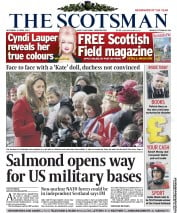The Scotsman Newspaper Front Page (UK) for 6 April 2013