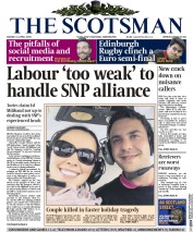 The Scotsman (UK) Newspaper Front Page for 6 April 2015