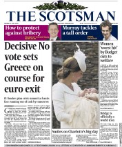 The Scotsman (UK) Newspaper Front Page for 6 July 2015