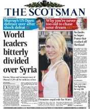 The Scotsman Newspaper Front Page (UK) for 6 September 2013
