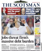 The Scotsman (UK) Newspaper Front Page for 7 July 2012