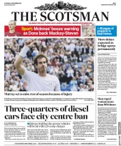 The Scotsman (UK) Newspaper Front Page for 7 September 2017
