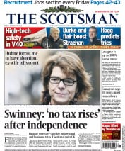The Scotsman Newspaper Front Page (UK) for 8 February 2013
