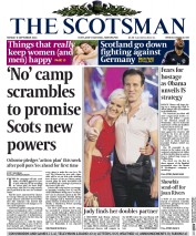 The Scotsman (UK) Newspaper Front Page for 8 September 2014