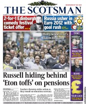 The Scotsman (UK) Newspaper Front Page for 9 June 2012