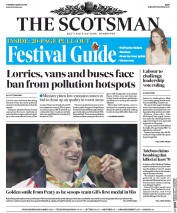 The Scotsman (UK) Newspaper Front Page for 9 August 2016