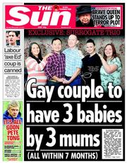 The Sun (UK) Newspaper Front Page for 10 November 2014
