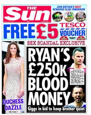 The Sun (UK) Newspaper Front Page for 10 June 2011
