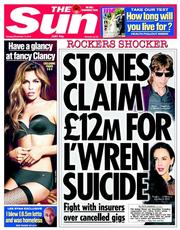 The Sun (UK) Newspaper Front Page for 11 November 2014