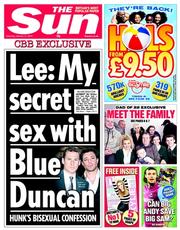 The Sun (UK) Newspaper Front Page for 11 January 2014