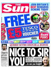 The Sun (UK) Newspaper Front Page for 11 June 2011