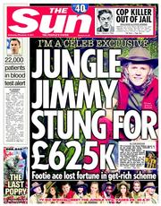 The Sun (UK) Newspaper Front Page for 12 November 2014