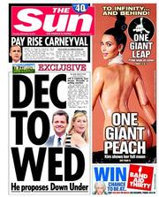 The Sun (UK) Newspaper Front Page for 13 November 2014
