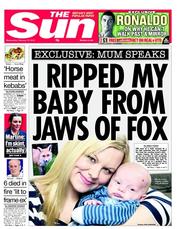 The Sun (UK) Newspaper Front Page for 13 February 2013