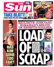 The Sun (UK) Newspaper Front Page for 14 November 2014