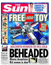 The Sun (UK) Newspaper Front Page for 14 May 2011
