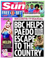 The Sun (UK) Newspaper Front Page for 14 September 2013