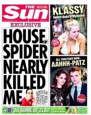 The Sun (UK) Newspaper Front Page for 15 November 2012