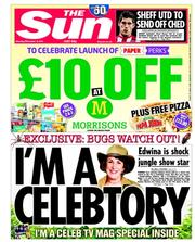 The Sun (UK) Newspaper Front Page for 15 November 2014