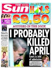 The Sun (UK) Newspaper Front Page for 15 January 2013