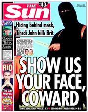 The Sun (UK) Newspaper Front Page for 15 September 2014