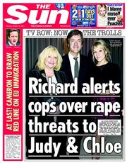 The Sun (UK) Newspaper Front Page for 16 October 2014