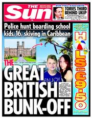 The Sun (UK) Newspaper Front Page for 16 January 2014