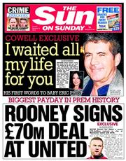 The Sun (UK) Newspaper Front Page for 16 February 2014