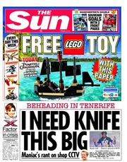 The Sun (UK) Newspaper Front Page for 16 May 2011