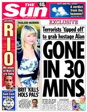 The Sun (UK) Newspaper Front Page for 16 September 2014
