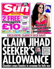 The Sun (UK) Newspaper Front Page for 17 February 2013