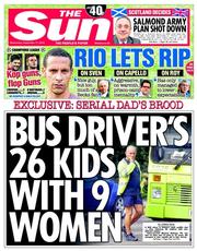 The Sun (UK) Newspaper Front Page for 17 September 2014