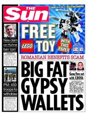 The Sun (UK) Newspaper Front Page for 18 May 2011
