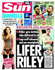 The Sun (UK) Newspaper Front Page for 18 August 2014