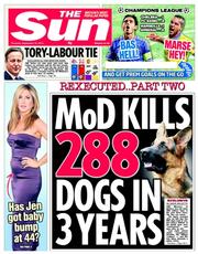 The Sun (UK) Newspaper Front Page for 19 September 2013