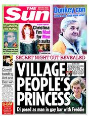 The Sun (UK) Newspaper Front Page for 1 April 2013