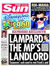 The Sun (UK) Newspaper Front Page for 20 November 2012