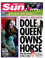 The Sun (UK) Newspaper Front Page for 20 February 2013