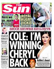 The Sun (UK) Newspaper Front Page for 20 June 2011