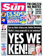 The Sun (UK) Newspaper Front Page for 21 June 2011