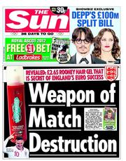 The Sun (UK) Newspaper Front Page for 21 June 2012