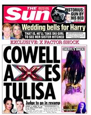The Sun (UK) Newspaper Front Page for 22 February 2013