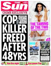 The Sun (UK) Newspaper Front Page for 23 October 2014