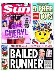 The Sun (UK) Newspaper Front Page for 23 February 2013