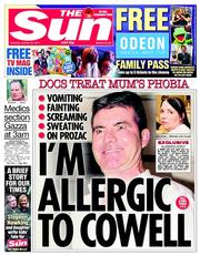 The Sun (UK) Newspaper Front Page for 25 October 2014