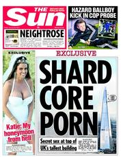 The Sun (UK) Newspaper Front Page for 25 January 2013