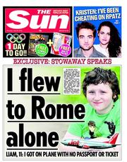 The Sun (UK) Newspaper Front Page for 26 July 2012