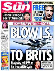 The Sun (UK) Newspaper Front Page for 26 September 2014