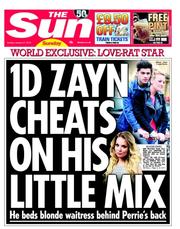 The Sun (UK) Newspaper Front Page for 27 January 2013