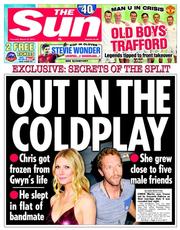 The Sun (UK) Newspaper Front Page for 27 March 2014